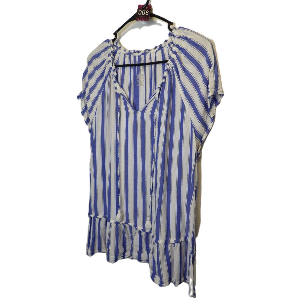 St. Johns, Blue and white striped blouse (Women's XL)